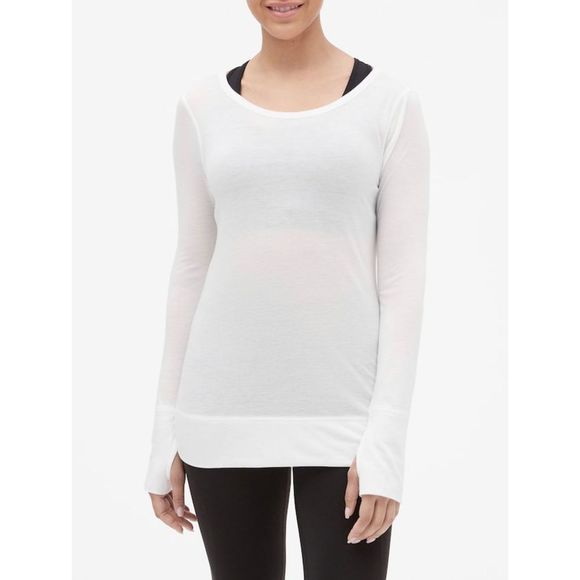 Gap fit open Back Long sleeve Gray top Size XL - Picture 2 of 7